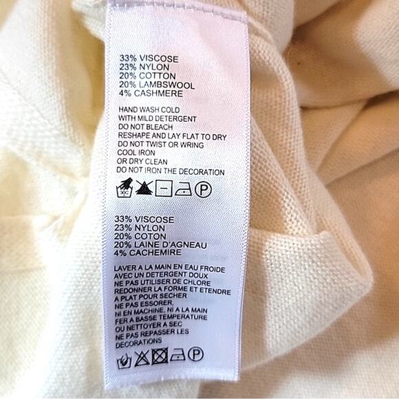 Tommy Bahama Silver Vista Ivory Embellished Sequins Cashmere Wool Sweater - med - Picture 10 of 12